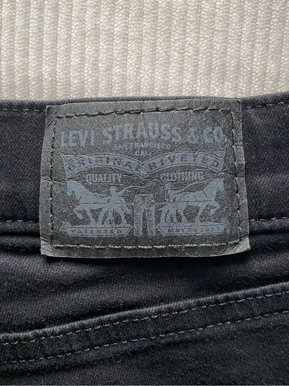 Levi's Black Frayed Hem Denim Shorts - Picture 5 of 10